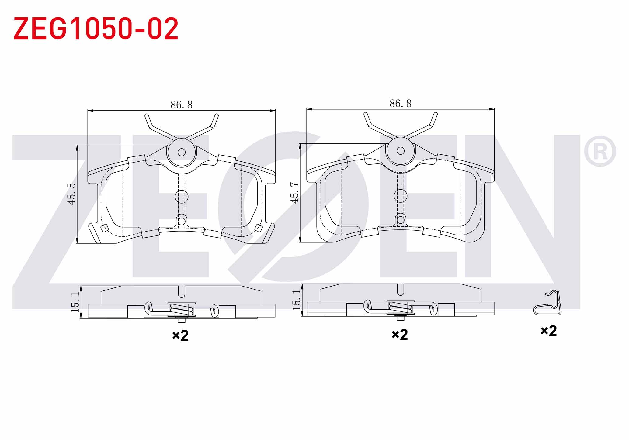 FREN BALATA ARKA TOYOTA AVENSIS (T22) 2.0 D-4D 1997-2003 / TOYOTA AVENSIS (T22) 2.0 D-4D 1997-2003