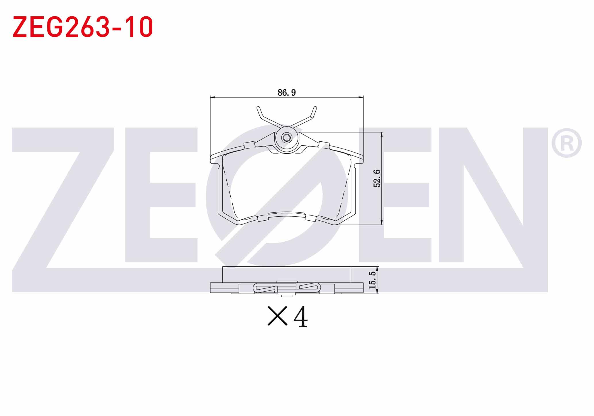 FREN BALATA ARKA 15,5mm GOLF IV-V-VI/JETTA V-VI/POLO III-IV-V-VI/CADDY III/CLIO III/MEGANE III-IV/207/208/307/308/PARTNER/C3 II-III/C4 II/A3 II/A4 II-III/A6 II/LEON II-III/IBIZA III-IV/CROSSLAND