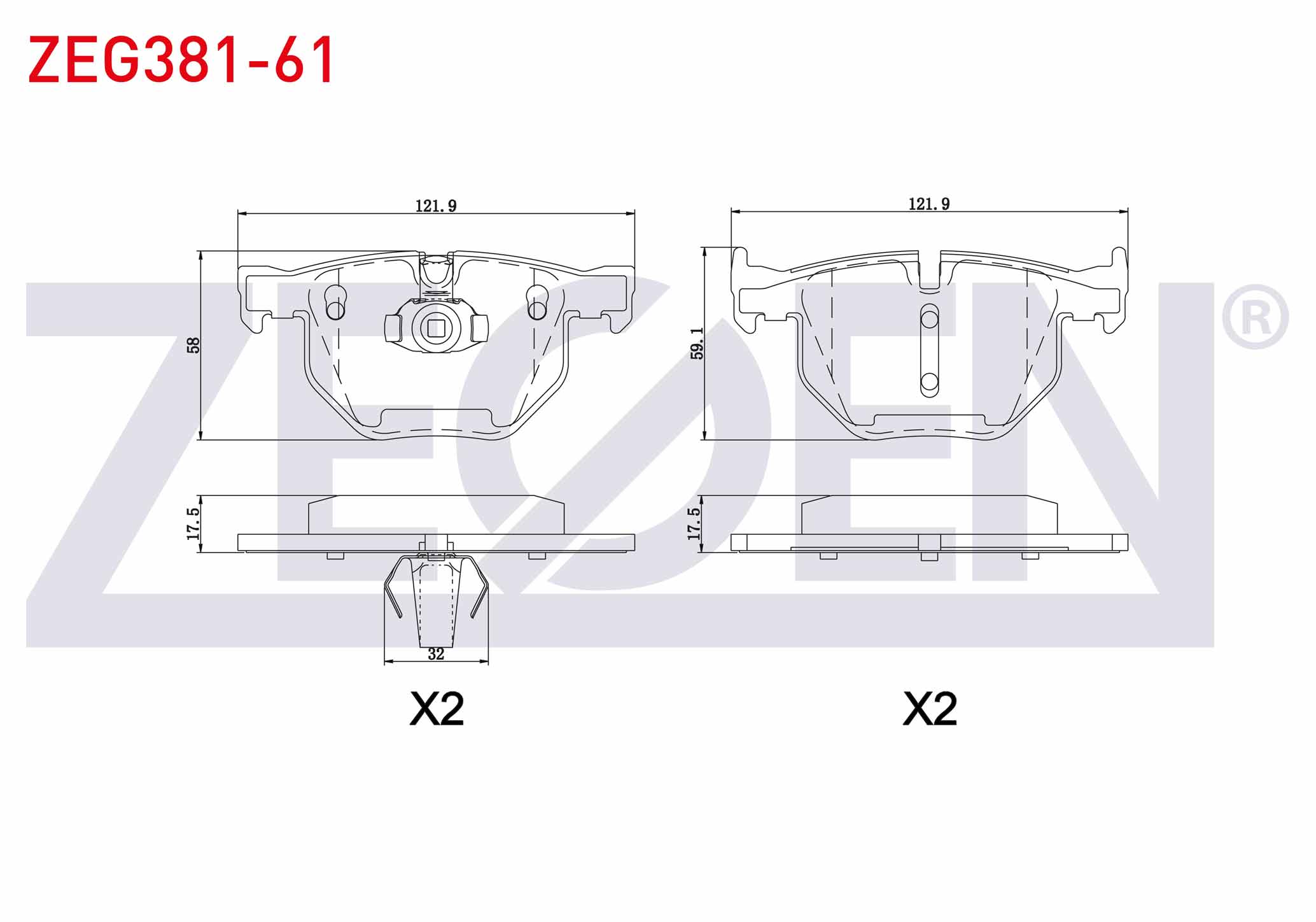 FREN BALATA ARKA BMW X5 (E70) 3.0 SI 2007-2012 / (E70) 3.0 D 2007-2012 / (E70) 4.8i 2007-2012 / (E70) 4.4i 2007-2012 / (E70) 3.5 XD 2007-2012